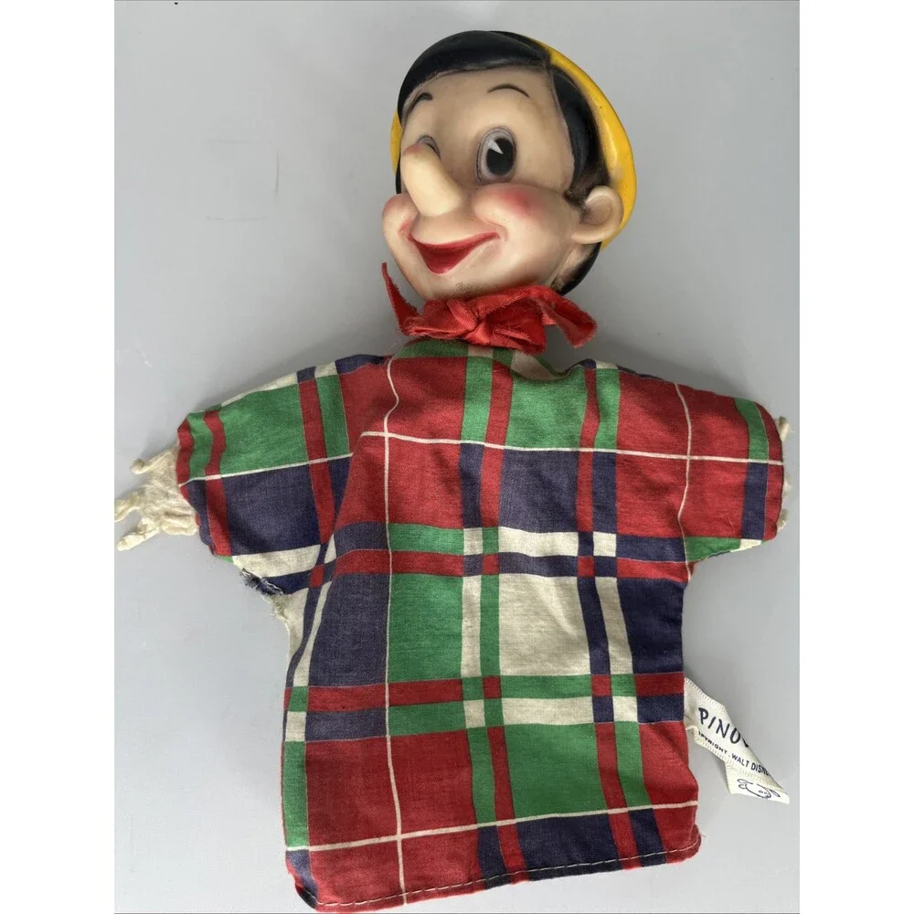 VINTAGE WALT DISNEY PINOCCHIO HAND PUPPET OLD RARE